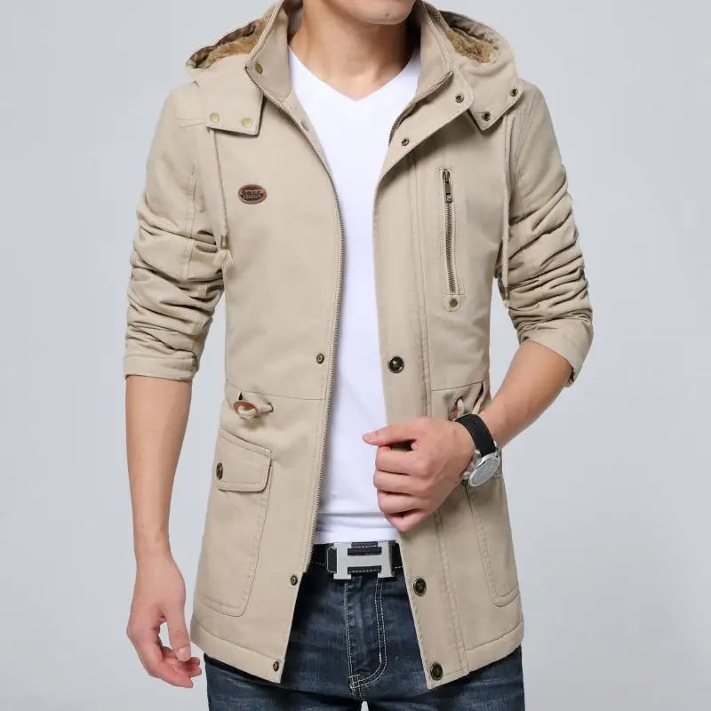 Casual Men’s Hooded Trench Coat