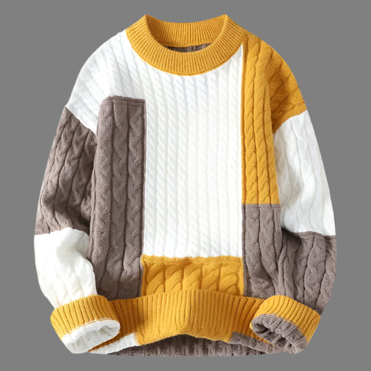 Color Block Chunky Knit Sweater