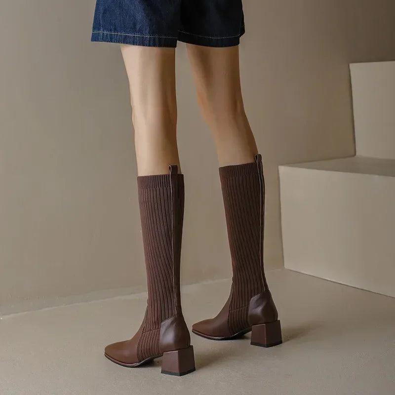 Elegant Winter Knitted Long Boots