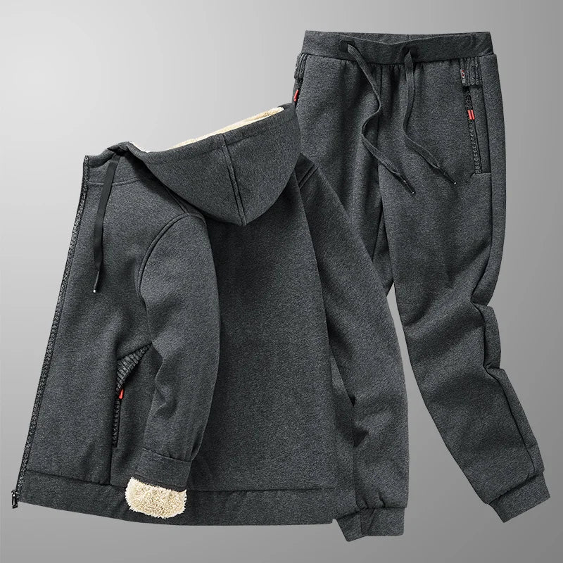 Warm Fur-Lined Tracksuit Set