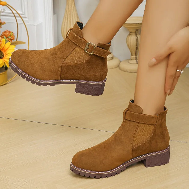 High Quality Belt Buckle Women Boots