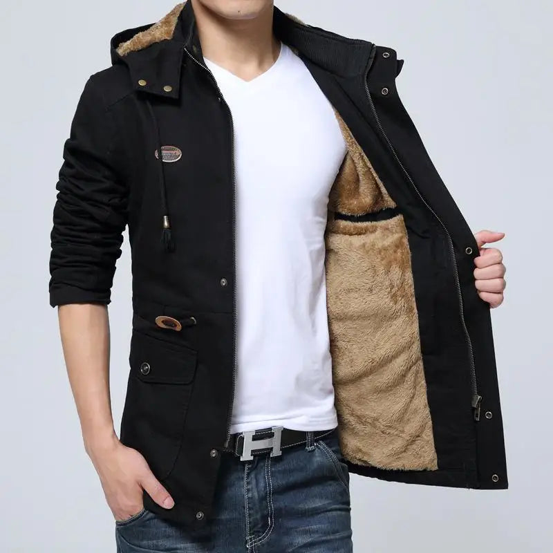 Casual Men’s Hooded Trench Coat