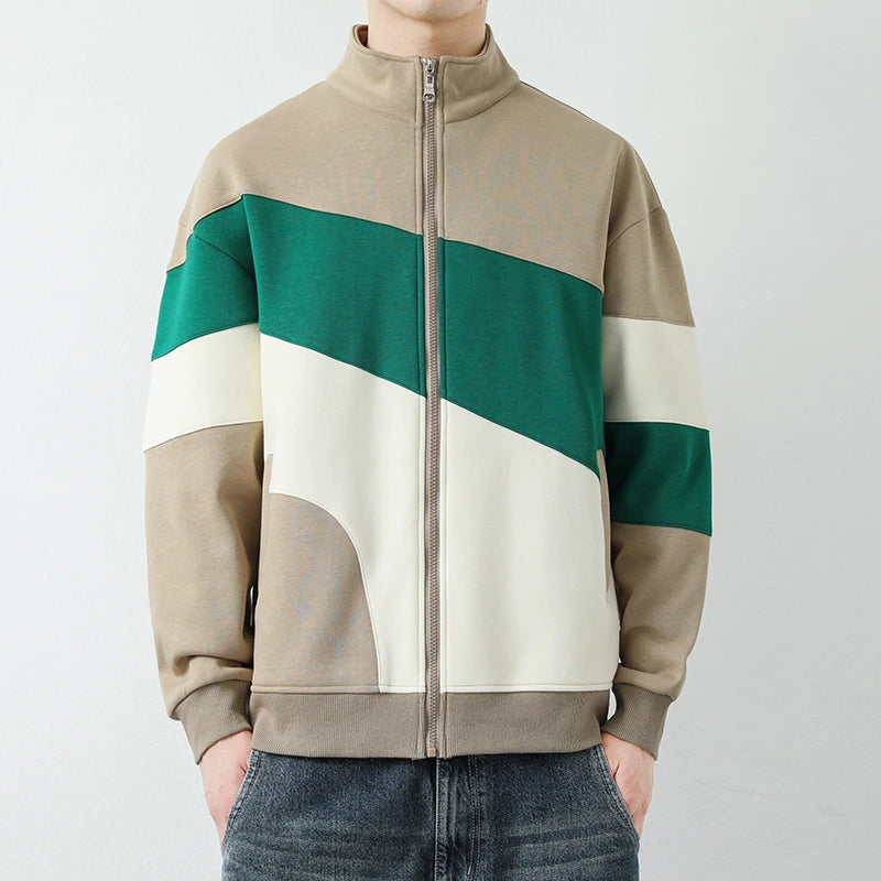 Color Block Zip-Up Jacket