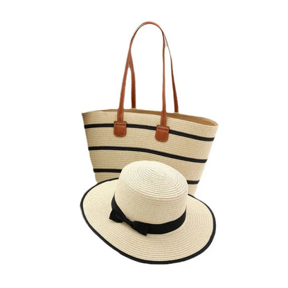 Essentials Straw  Hat & Bag Two-piece Set