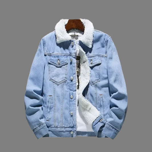 Casual Denim Jacket Fleece-lined