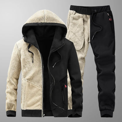 Warm Fur-Lined Tracksuit Set