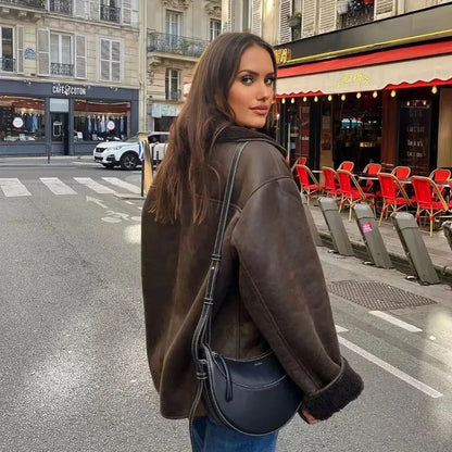 Thick Faux Leather Jacket