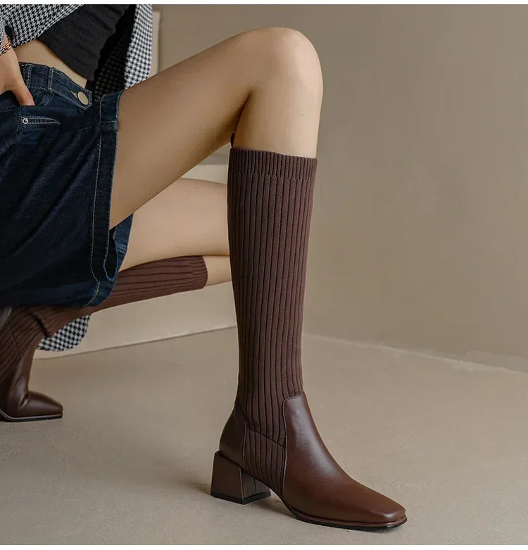 Elegant Winter Knitted Long Boots