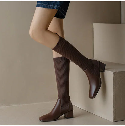 Elegant Winter Knitted Long Boots