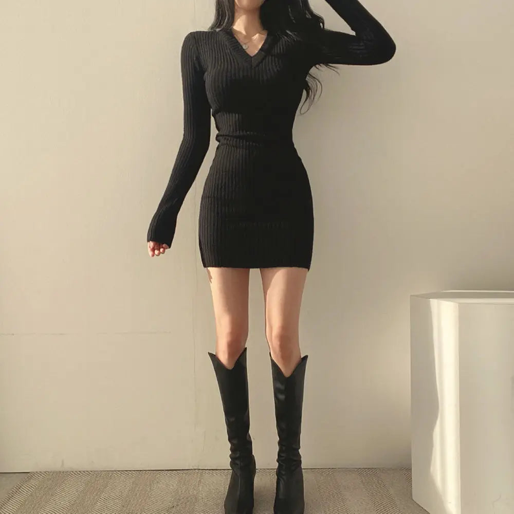 Classic Knit Slim Dress