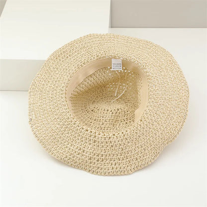 Essentials Hand Crocheted Straw Hat & Bag Set