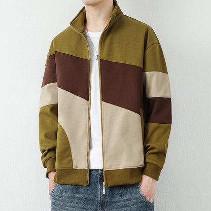 Color Block Zip-Up Jacket