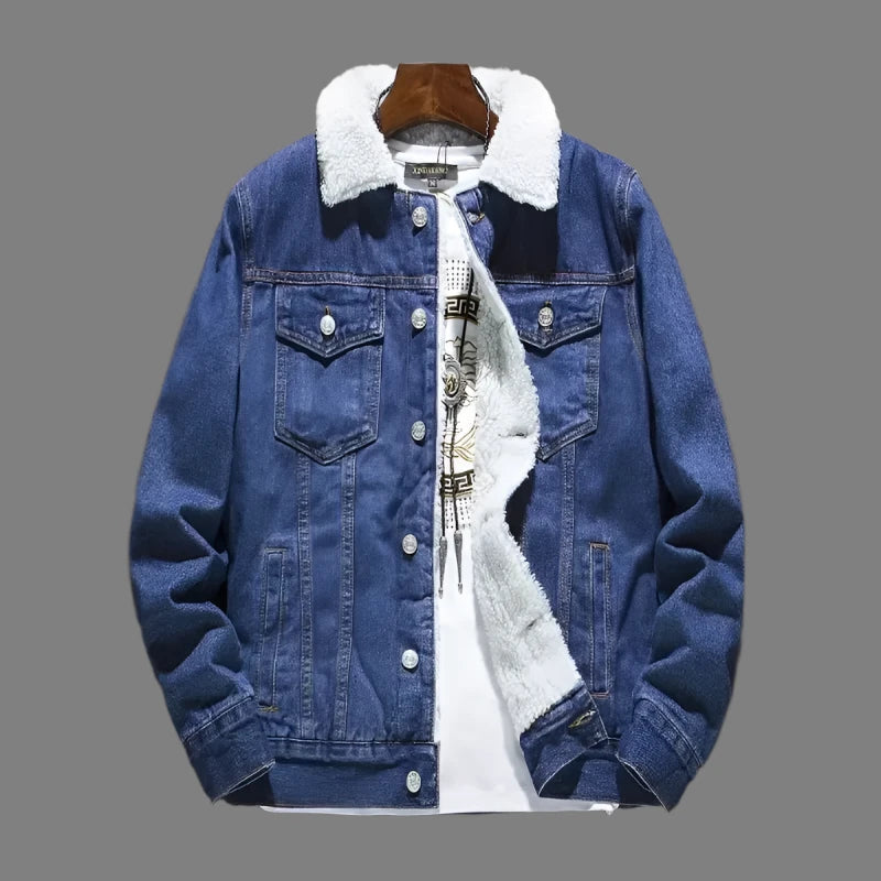 Casual Denim Jacket Fleece-lined