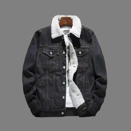 Casual Denim Jacket Fleece-lined