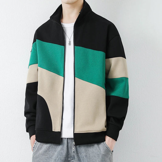 Color Block Zip-Up Jacket