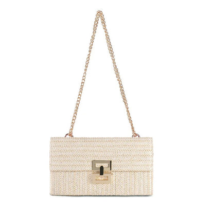 Elegant Summer Straw Envelope Beach Bag