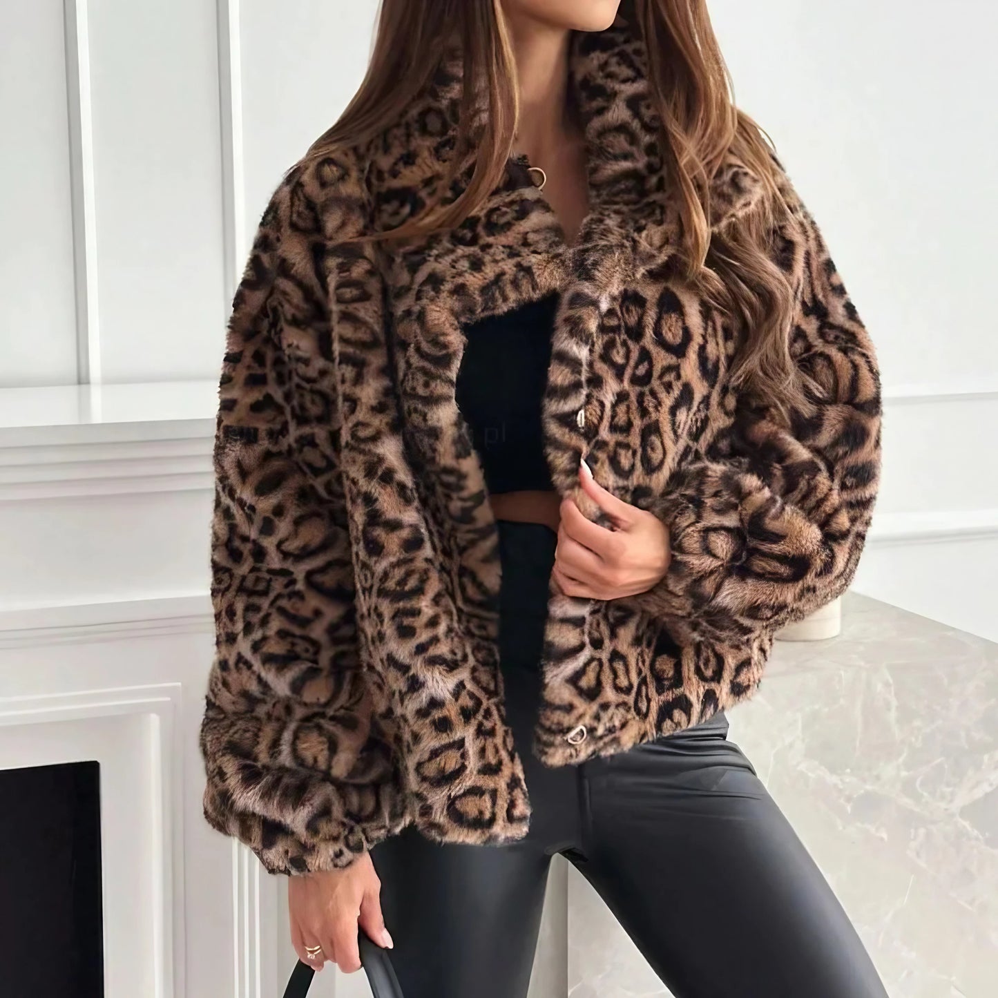 Stylish Leopard Print Coat